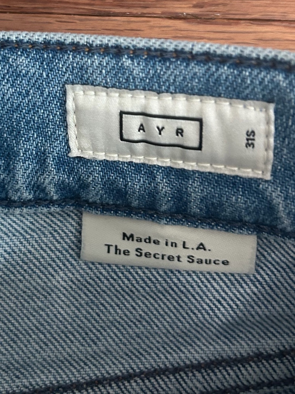 AYR The Secret Sauce Wide Leg Distressed Jeans Size 31 Made In LA - Picture 3 of 7